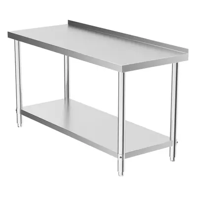 Stainless Steel Working Table with Back Panel 60x60x80cm