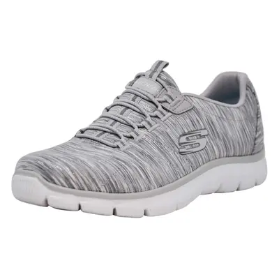 Skechers Women's Empire Game On Fashion Sneaker Silver/White M US