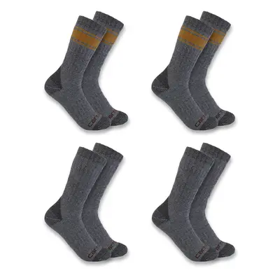 Carhartt Men's Heavyweight Crew Sock Pack Assorted Grey X-Large