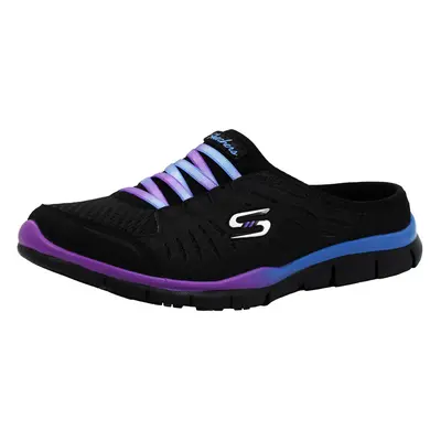 Skechers Women's No Limits Slip-On Mule Sneaker Black/Purple 7.5