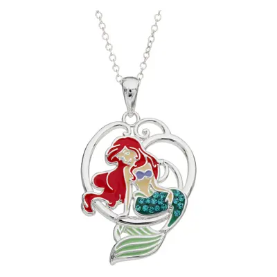 Disney The Little Mermaid Princess Ariel Silver Plated Crystal Pendan