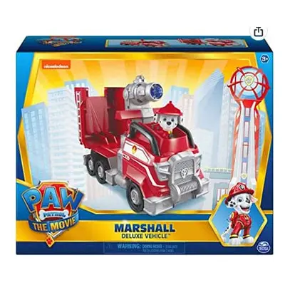 Paw Patrol Marshalls Deluxe Movie Transforming Fire Truck Toy Car with Collectible Action Figure