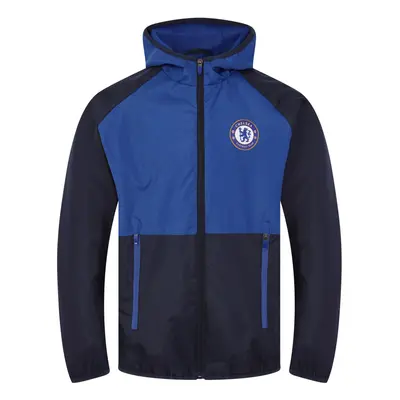 (Navy Blue, Years) Chelsea FC Official Football Gift Boys Shower Jacket Windbreaker