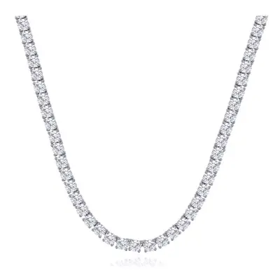 Jewelco London Silver CZ Set Tennis Necklace 4.0mm Inch - ABB210