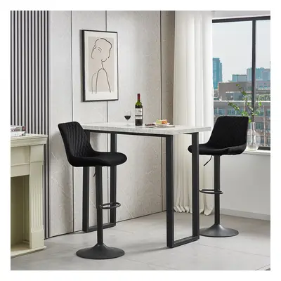 (2, BLACK) 1X2X Bar Stools PU/ Velvet Breakfast Stool Chairs