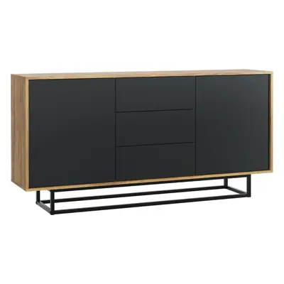 (Oak & Black) Sideboard 140cm Matt - Mex Furniture