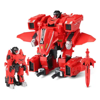 (Red) Machine Transforms British League Alloy Ejection Deformation Fitted Robot Model Indoor Toy