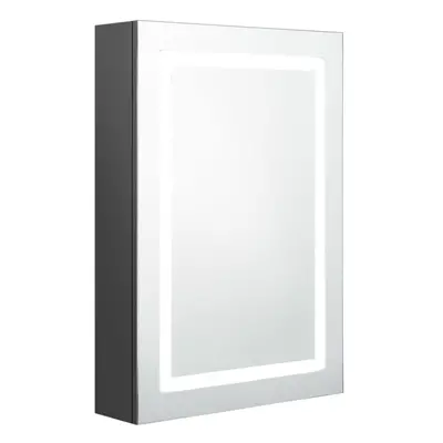 (grey) vidaXL LED Bathroom Mirror Cabinet Washroom Wall Cabinet Storage Vanity Unit