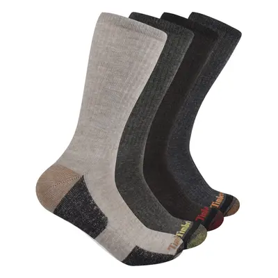 Timberland 4-Pack Comfort Crew Socks Brown Men's