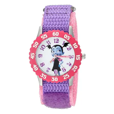 Disney Jr. Kids' Bezel Stainless Steel Time Teacher Analog Nylon Strap