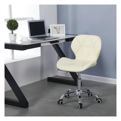 (Milky White) Charles Jacobs Cushioned Swivel Office Chair