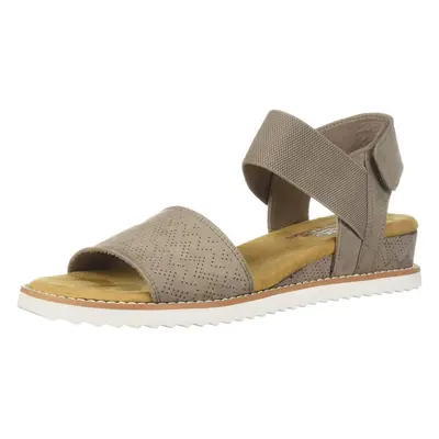 Skechers Women's Bobs Desert Kiss Wedge Sandal Taupe 7.5 Wide