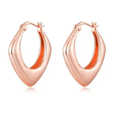 Philip Jones Rose Gold Plated Chunky Hoop Earrings