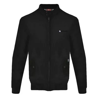 (S, Black) Lambretta Mens Target Logo Shower Resistant Casual Retro Harrington Jacket Coat