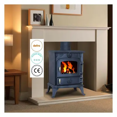 HEATSURE Cast Iron Woodburning Multifuel Stove Fireplace Heat Warm Indoor 5KW