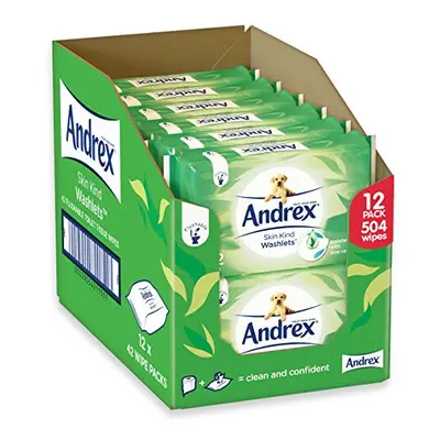 Andrex Washlets Flushable Toilet Tissue Wipes, Skin Kind - Pack of