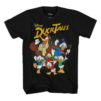 Disney Ducktales Team Duck Tales Scrooge McDuck Men's T-Shirt(Black Me