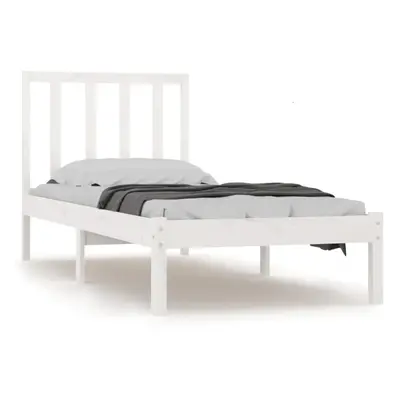 (white, x cm) vidaXL Solid Wood Pine Bed Frame Wooden Bedstead Furniture Multi Colours/Sizes