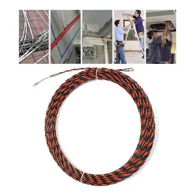 (20M) 5-50m Electric Spiral Cable Push Puller Conduit Snake Cable Rodder Fish Tape Wire Guide