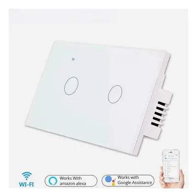 (White) US WiFi Smart Lights Wall Touch Switch APP Voice Remote Control Wireless Lamp Smart Home