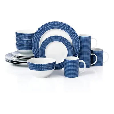 16PC Blue Linear Dinner Set