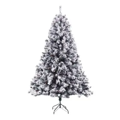 (5ft 152cm) EVRE Snow Flock Christmas Tree Pine Cone & Berries