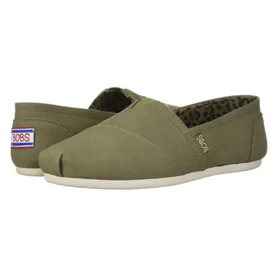 Skechers BOBS Women's Bobs Plush-Peace & Love Sneaker Olive 7.5 US