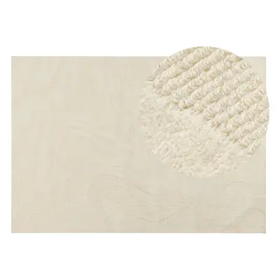 Wool Area Rug x cm Beige SASNAK