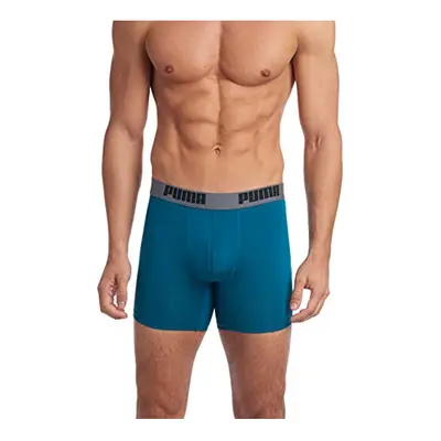 PUMA mens Pack Performance boxer briefs Red/Grey/Teal Small US