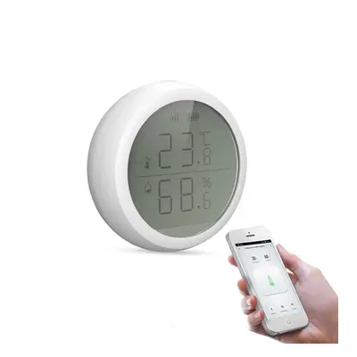 Smart Temperature And Humidity Sensor LCD Display Battery Powered with Smart Life App Alexa Goog