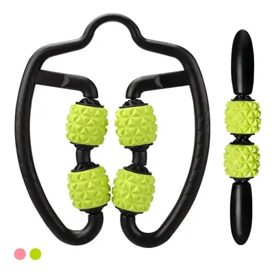 (Green) U-shape Muscle Roller Flexible Trigger Point Massage for Arm Leg Neck Muscle Fitness Yog