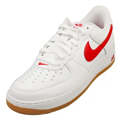 (10) Nike Air Force Low Retro Mens Fashion Trainers in White Red