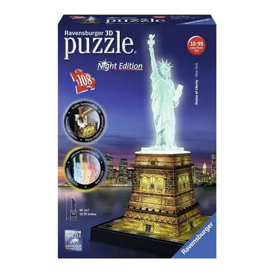 3D Jigsaw Puzzle - Statue of Liberty by Night