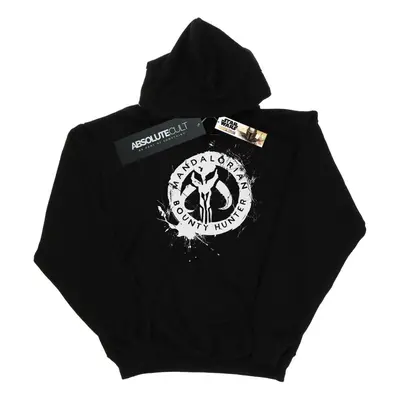 (XL, Black) Star Wars Mens The Mandalorian Bounty Hunter Splatter Skull Hoodie