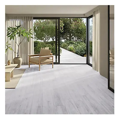 72 Pcs White Wood Grain Effect Self Adhesive Vinyl Plank PVC Waterproof Flooring Covering