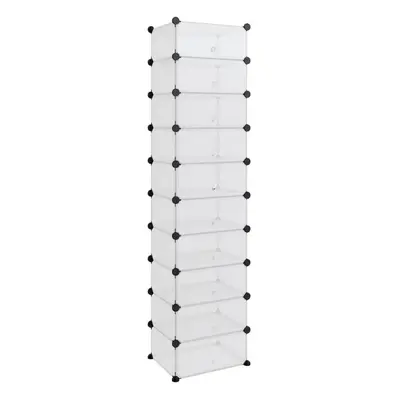 (transparent, x x cm) vidaXL Shoe Rack PP Home Organiser Storage Shelf Black/Transparent Multi S