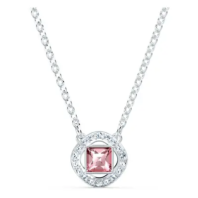 Swarovski Angelic Square Pendant Necklace with Pink and White crystal