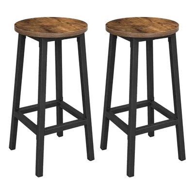 VASAGLE Bar Stools Set of Bar Chairs Steel Frame 25.6 Inch Tall