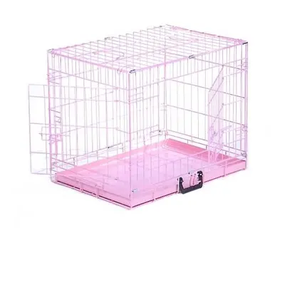 (Medium, Pink) Dog Cage - Blue / Pink