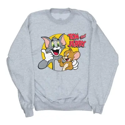 (5XL, Sports Grey) Tom And Jerry Mens Thumbs Up Sweatshirt