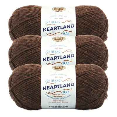 Lion Brand Yarn Heartland Yarn for Crocheting, Knitting, and Weaving, Multicolor Yarn, 3-Pack, S