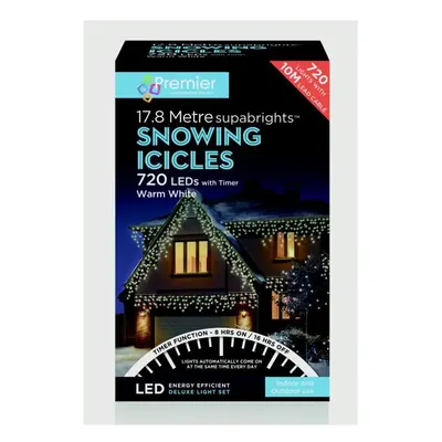 Premier - Snowing Icicles With Timer Warm White - LED