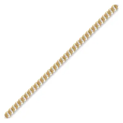 (7.5) Jewelco London Unisex Solid 9ct Yellow Gold Flat Curb 4.4mm Gauge Chain Necklace