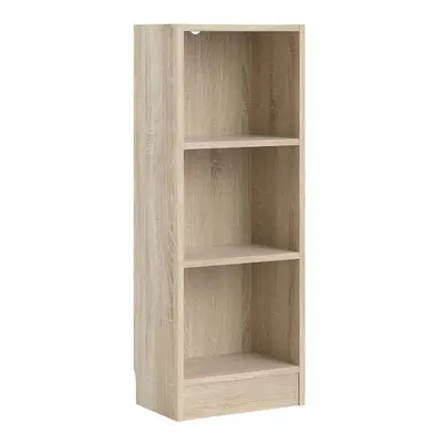 Basic Low Narrow Bookcase (2 Shelves) in Oak