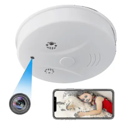 Wireless Wifi Camera Smoke Detector With Night Vision Motion Detection Hd 1080p