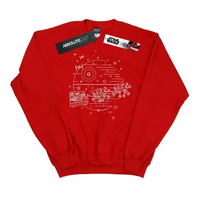 (5XL, Red) Star Wars Mens Death Star Sleigh Sweatshirt