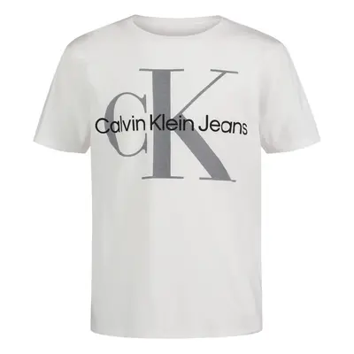 Calvin Klein Boys Short Sleeve Logo Crew Neck TShirt Soft Comfortable Relaxed Fit Classic White