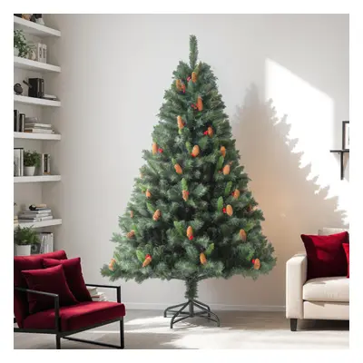 (7ft 220cm) EVRE Spruce Christmas Tree Pinecones & Berries