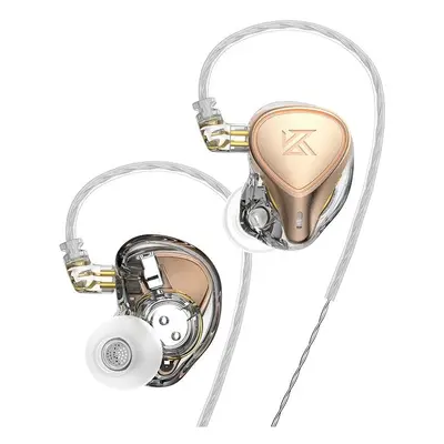 (Gold, With Mic) Pro Electrostatic Dynamic Balanced In-Ear Earphones Monitor Metal Wired Earphon