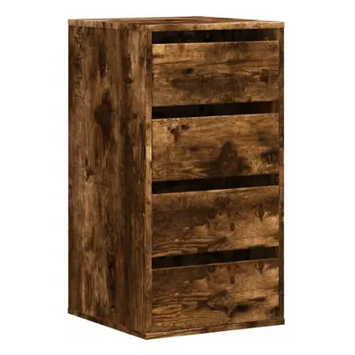 (smoked oak, x x cm) vidaXL Corner Chest of Drawers Storage Drawer Side Cabinet Engineered Wood